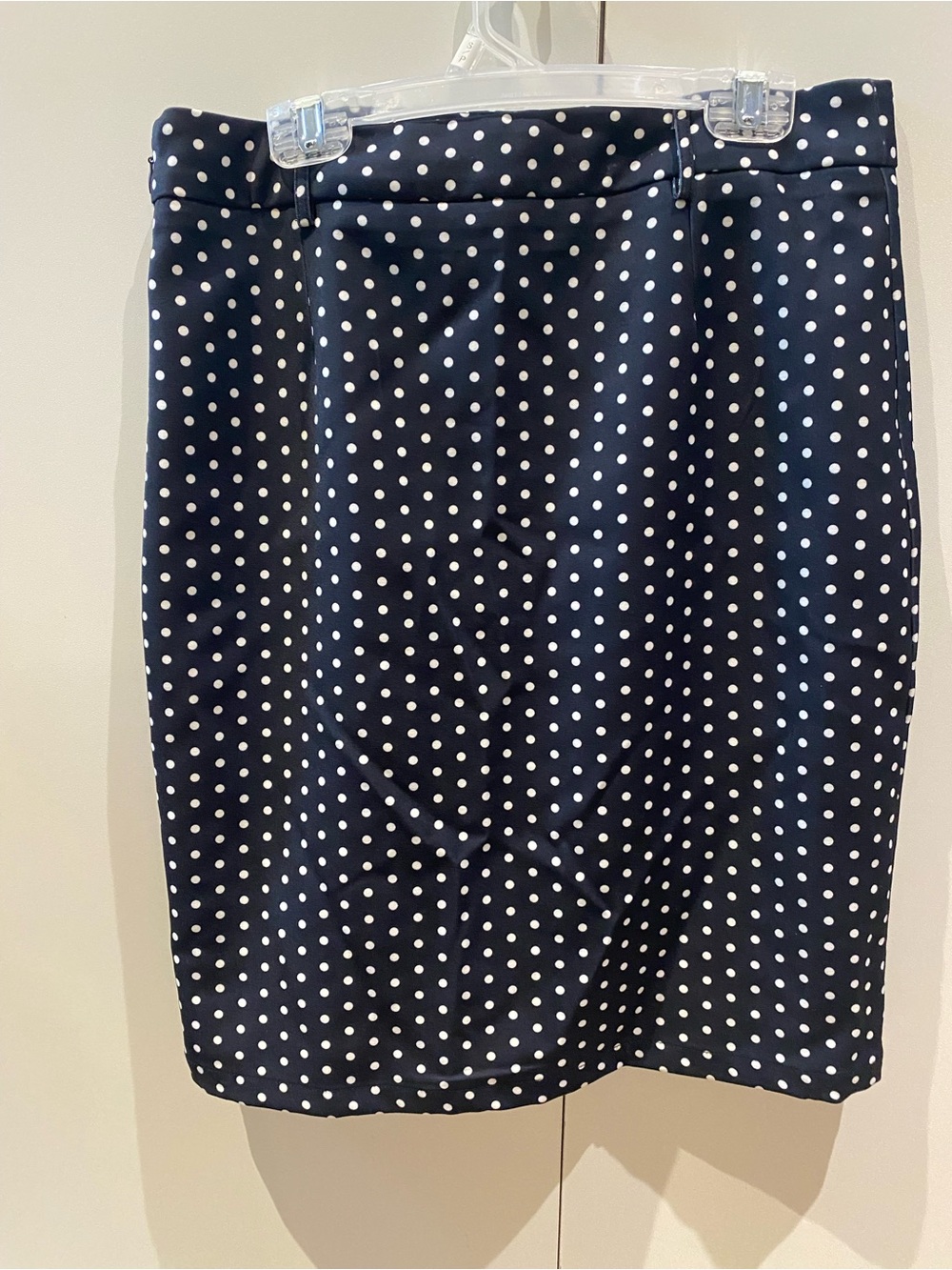 Women's Navy Polka Dot Pencil Skirt